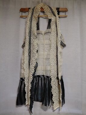 Rare Save the Queen 90s Lace Mesh With Charms Top Size L